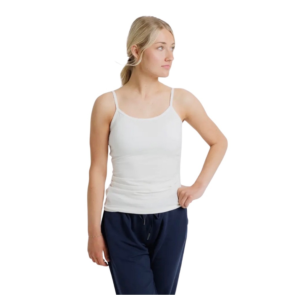DownEast Wonder Cami Basic Layering Tank Top Navy or White Cotton Spandex Fitted